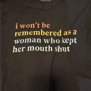 Black Graphic Tee with Multicolor Text